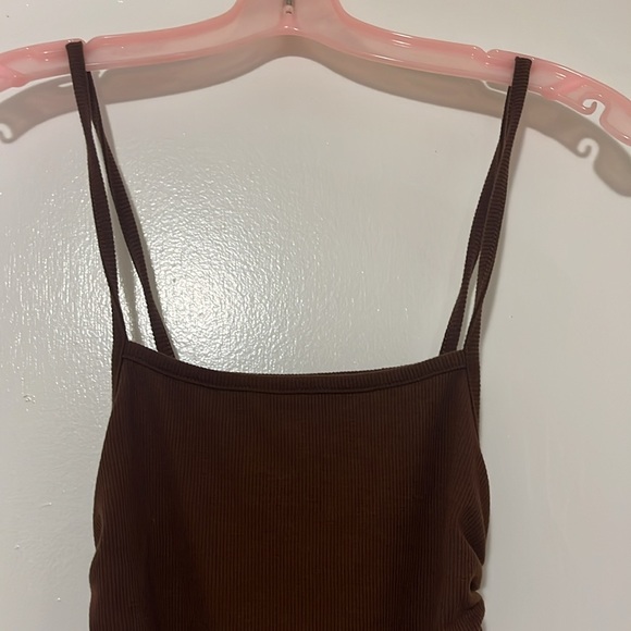 Brown Ribbed Dress. - Picture 2 of 5